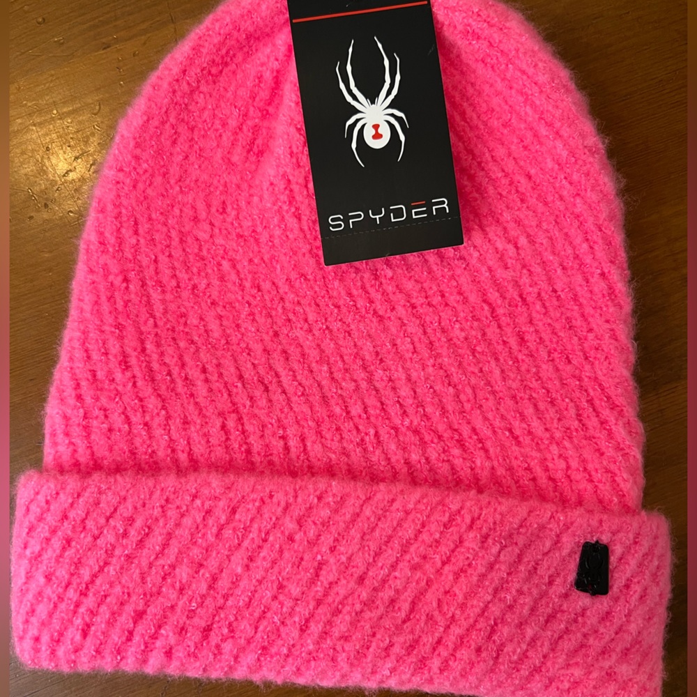 Neon Pink Spyder Beanie Hat